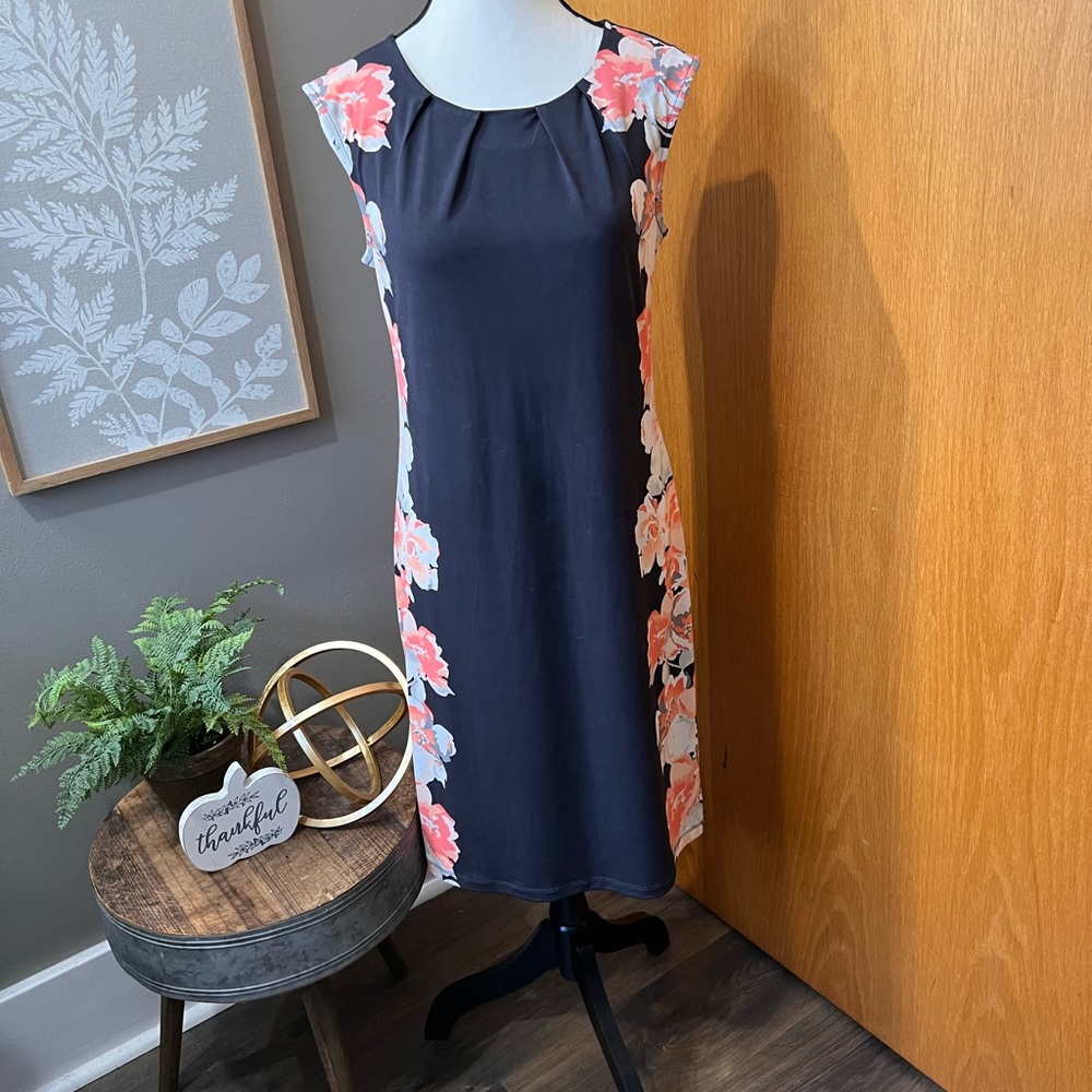Apt. 9 Sleeveless Dress Gray Coral Floral small